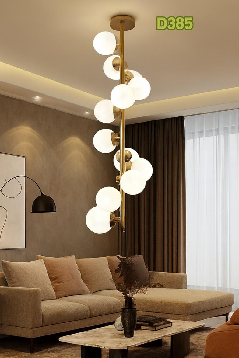 Luxury Glass Globe Hanging Light – Gold Finish